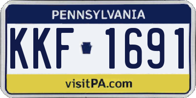 PA license plate KKF1691
