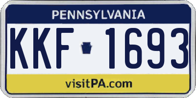 PA license plate KKF1693