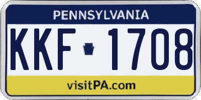 PA license plate KKF1708