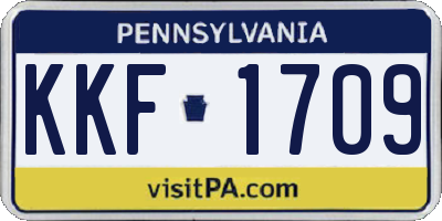 PA license plate KKF1709