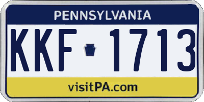 PA license plate KKF1713
