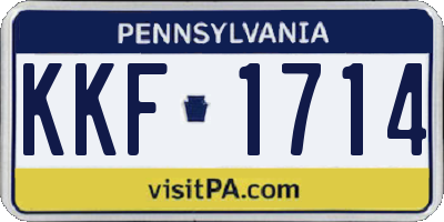 PA license plate KKF1714