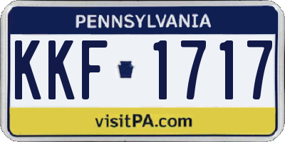 PA license plate KKF1717