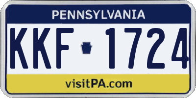 PA license plate KKF1724