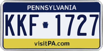PA license plate KKF1727