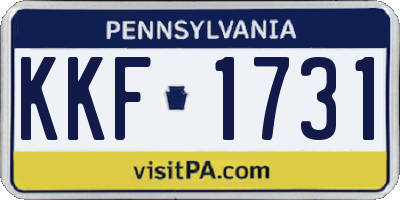 PA license plate KKF1731