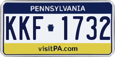 PA license plate KKF1732