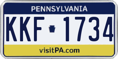 PA license plate KKF1734