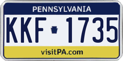 PA license plate KKF1735