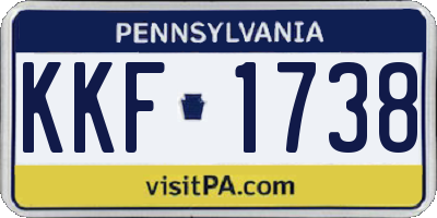 PA license plate KKF1738