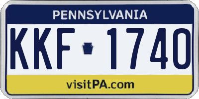 PA license plate KKF1740