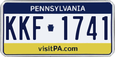PA license plate KKF1741