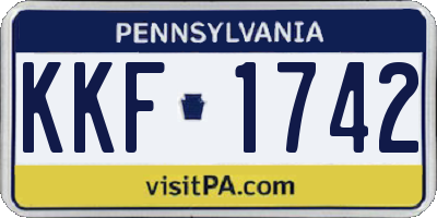 PA license plate KKF1742