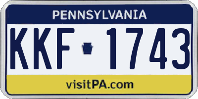 PA license plate KKF1743