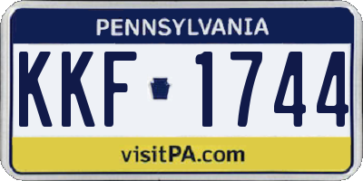 PA license plate KKF1744