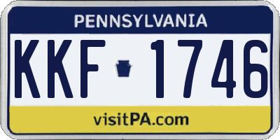 PA license plate KKF1746