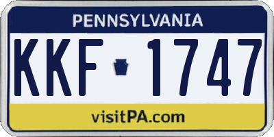PA license plate KKF1747