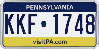 PA license plate KKF1748