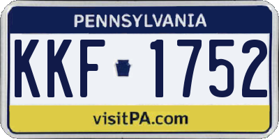 PA license plate KKF1752