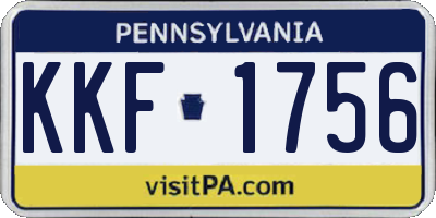 PA license plate KKF1756