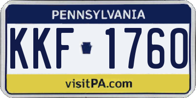 PA license plate KKF1760