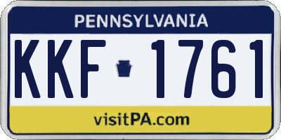 PA license plate KKF1761