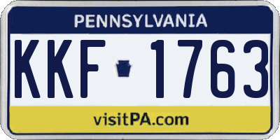 PA license plate KKF1763