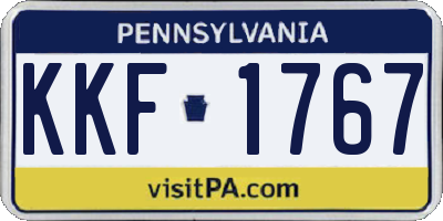 PA license plate KKF1767