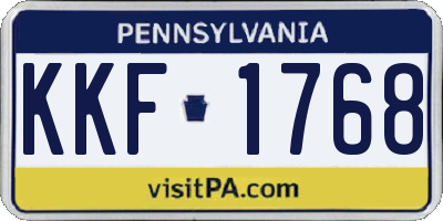 PA license plate KKF1768