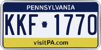 PA license plate KKF1770