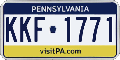 PA license plate KKF1771