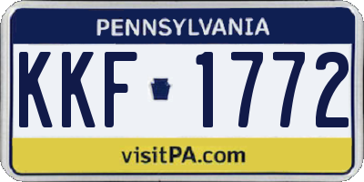 PA license plate KKF1772