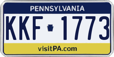 PA license plate KKF1773
