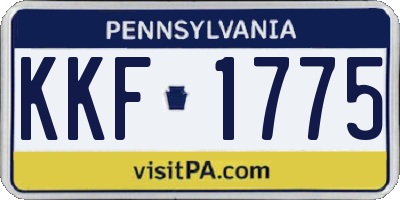 PA license plate KKF1775