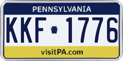PA license plate KKF1776