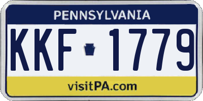 PA license plate KKF1779