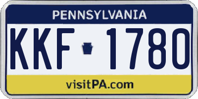 PA license plate KKF1780