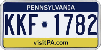 PA license plate KKF1782