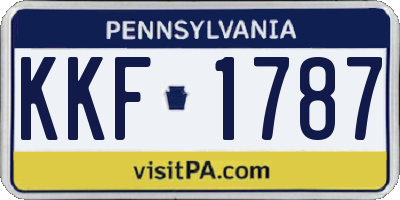 PA license plate KKF1787