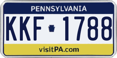 PA license plate KKF1788