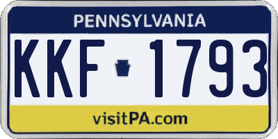 PA license plate KKF1793