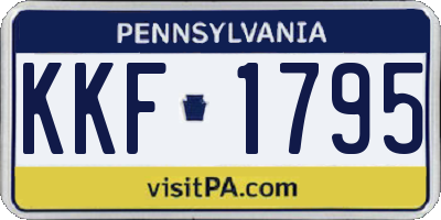 PA license plate KKF1795