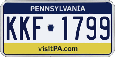 PA license plate KKF1799