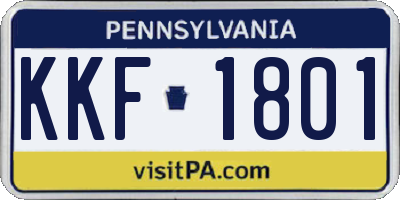 PA license plate KKF1801