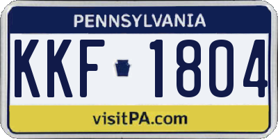PA license plate KKF1804