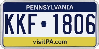 PA license plate KKF1806