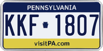 PA license plate KKF1807