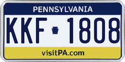 PA license plate KKF1808
