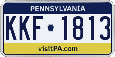PA license plate KKF1813