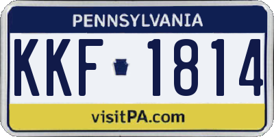 PA license plate KKF1814